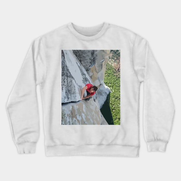 Alex Honnold Free Solo El Cap Painting Crewneck Sweatshirt by gktb